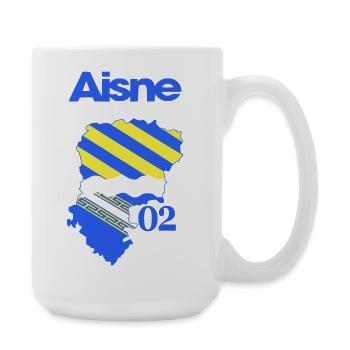 Map of Aisne Blue Yellow 02 - Large Mug 440 ml - white - Right