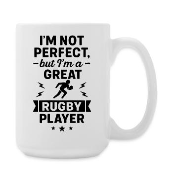 Super Rugby Player Sport Funny - Large Mug 440 ml - white - Right