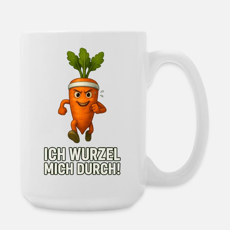 Carrot - I root myself through caricature - Large Mug 440 ml - white