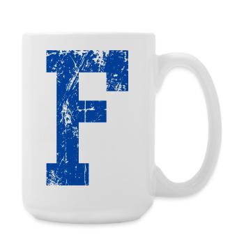 Buchstaben f Sport Retro - Große Tasse 440 ml - Weiß - Rechts