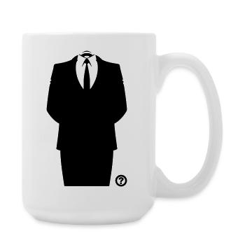Anon Suit Hacker Mask Shirt - Large Mug 440 ml - white - Right