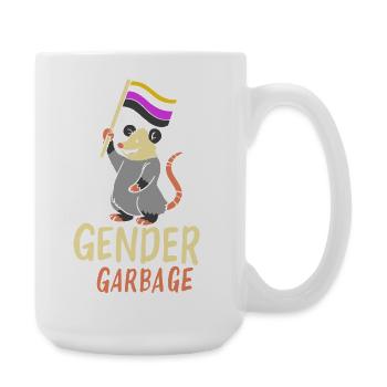 Le genre, c’est une déchet, orgueil, Opossum Design - Grande tasse 440 ml - blanc - Droite