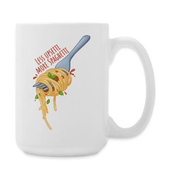 Moins d’upsetti, plus de spaghettis – Meme de la cuisine kawïenne - Grande tasse 440 ml - blanc - Droite