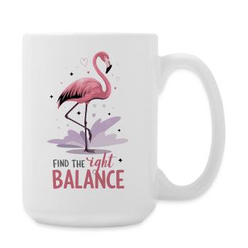 Find The Right Balance Flamingo Motivation Yoga - Large Mug 440 ml - white - Right