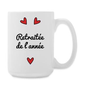 RETRAITEE. RETRAITE. BONNE RETRAITE - Grande tasse 440 ml - blanc - Droite