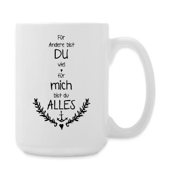 Vigne de cœur / biens célestes / amour / Liebe - Grande tasse 440 ml - blanc - Droite
