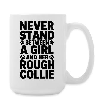 Langhaarcollie Sprüche Lustiges Hunde Geschenk - Große Tasse 440 ml - Weiß - Rechts