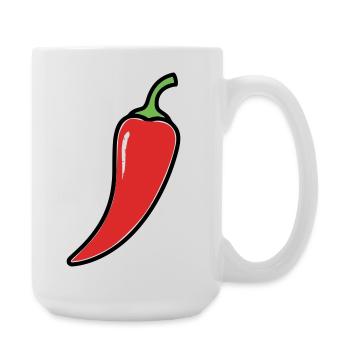 Chili Schote Scharf Comic - Große Tasse 440 ml - Weiß - Rechts