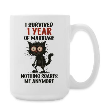 Cadeau du premier anniversaire de mariage Mari Mari Épouse - Grande tasse 440 ml - blanc - Droite