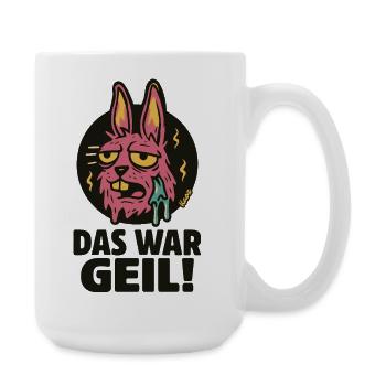 Pinker Hase Graffiti: Das War Geil - Große Tasse 440 ml - Weiß - Rechts