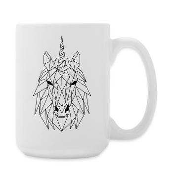 Einhorn Polygon - Große Tasse 440 ml - Weiß - Rechts