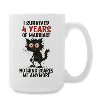 4. Hochzeitstag Geschenk Mann Frau Ehemann Ehefrau - Große Tasse 440 ml - Weiß - Rechts