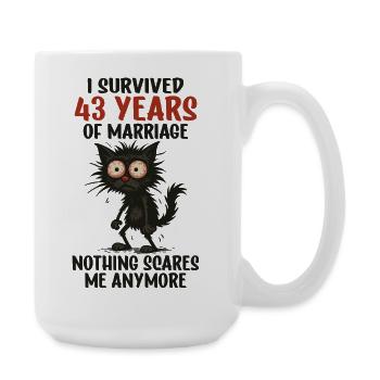 43 Hochzeitstag Geschenk Mann Frau Ehemann Ehefrau - Große Tasse 440 ml - Weiß - Rechts