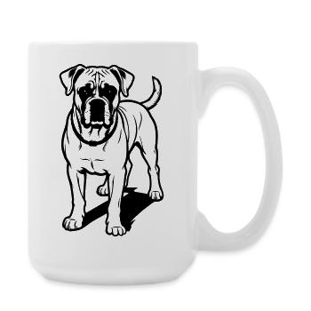 Chien boxer - Grande tasse 440 ml - blanc - Droite