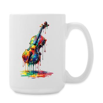 Violon avec de la peinture qui goutte - Grande tasse 440 ml - blanc - Droite