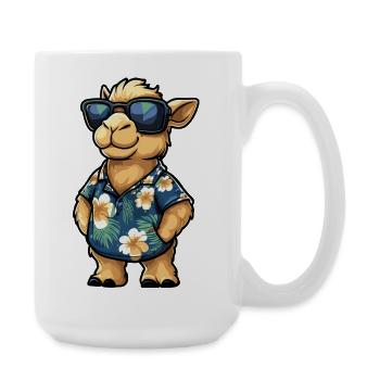 Kamel Comic Urlaub - Große Tasse 440 ml - Weiß - Rechts