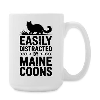 Maine Coon Sprüche Katze Witz Maine Coon Geschenk  - Große Tasse 440 ml - Weiß - Rechts