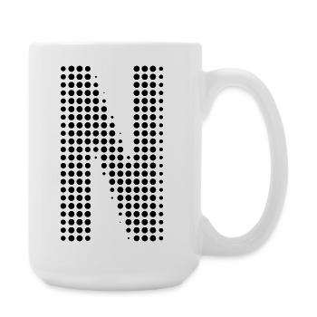 Buchstabe N – Punktmuster Initial Design - Große Tasse 440 ml - Weiß - Rechts