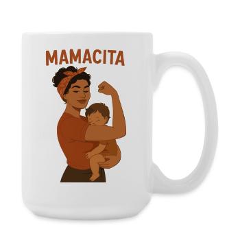 Mamacita Shirt – Stolze Mama & Kind Design - Große Tasse 440 ml - Weiß - Rechts