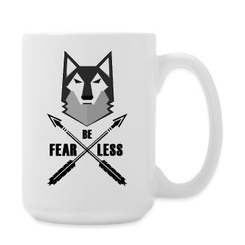 Be Fearless Wolf and Arrows - Große Tasse 440 ml - Weiß - Rechts