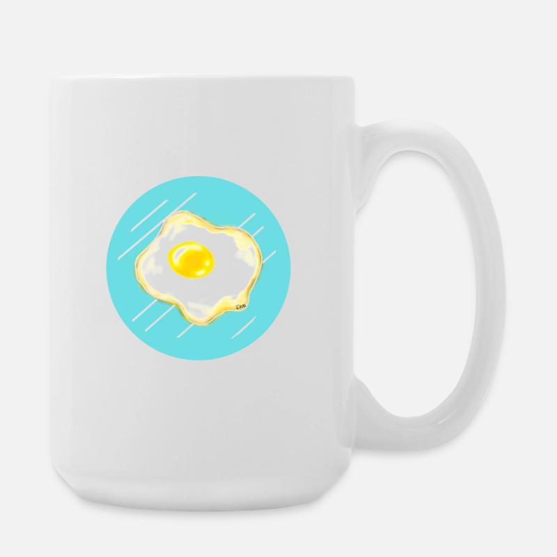 fried egg - Large Mug 440 ml - white