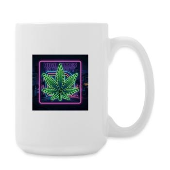 Nuits NEON CANNABIS - Grande tasse 440 ml - blanc - Droite