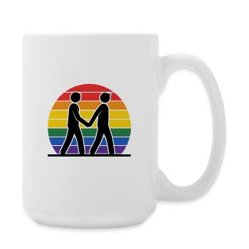 Gay  Männer - Große Tasse 440 ml - Weiß - Rechts