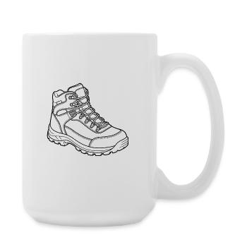 Croquis de la ligne de chaussures de randonnée - Grande tasse 440 ml - blanc - Droite