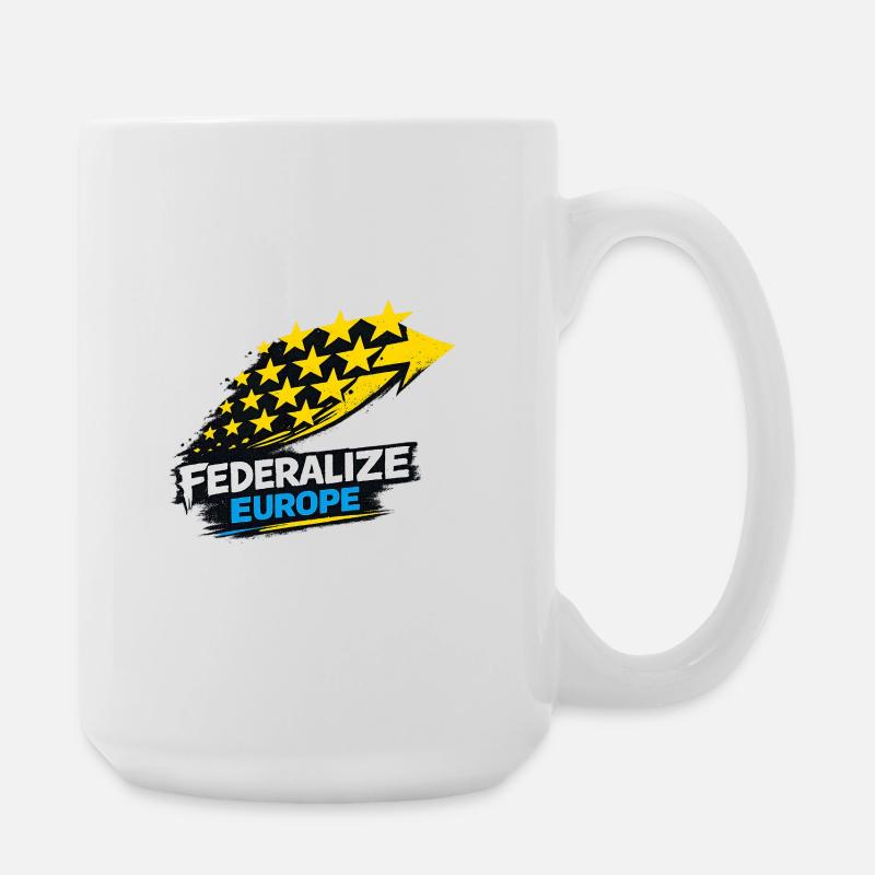 Drapeau de style eurofédéralisme - Grande tasse 440 ml - blanc