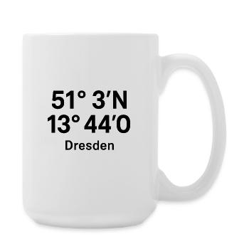 Dresden Koordinaten Design - Große Tasse 440 ml - Weiß - Rechts
