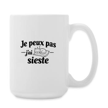 I can't I took a nap – Humor relaxing relax - Large Mug 440 ml - white - Right
