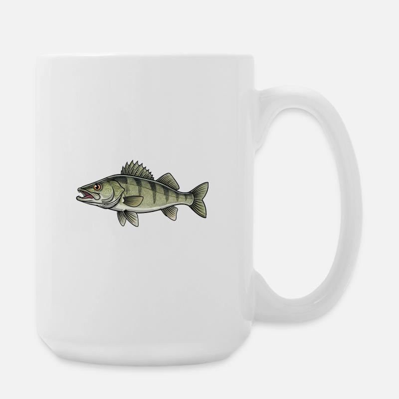 Zander Raubfisch Angeln - Große Tasse 440 ml - Weiß