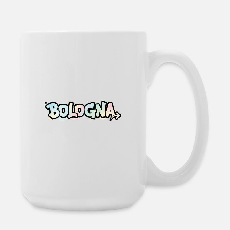 Graffiti-Schriftzug BolognA am Pfeil - Große Tasse 440 ml - Weiß