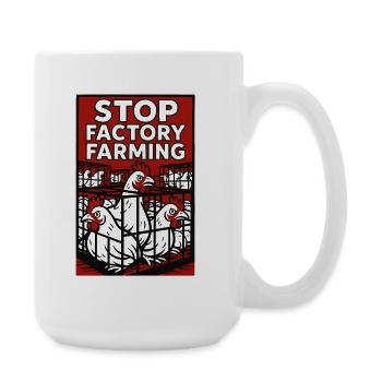 Stop Factory Farming Poster - Large Mug 440 ml - white - Right