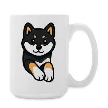 Cute and Funny Shiba Inu Dog - Large Mug 440 ml - white - Right