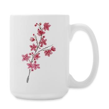 Kirschzweig - Große Tasse 440 ml - Weiß - Rechts