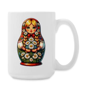  Matroschka auf russisch Matryoshka Doll Russian - Große Tasse 440 ml - Weiß - Rechts