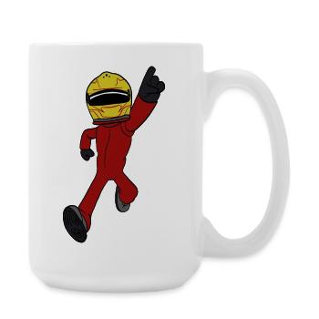 racing driver - Large Mug 440 ml - white - Right
