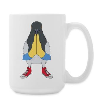 Pigeon Pèlerin Avec Chaussures - Grande tasse 440 ml - blanc - Droite