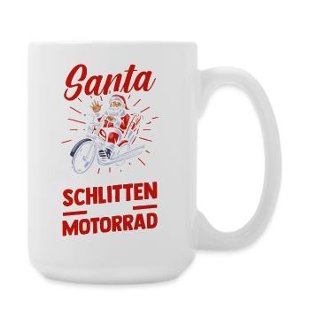 Weihnachtsmann Biker Motorrad Weihnachten - Große Tasse 440 ml - Weiß - Rechts