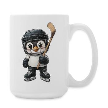 Cooler Pinguin Eishockeyspieler Wasserfarben Carto - Große Tasse 440 ml - Weiß - Rechts
