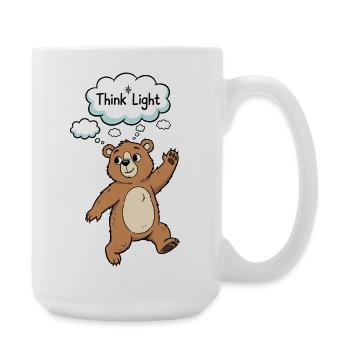 Think Light Bär Cartoon Motiv - Große Tasse 440 ml - Weiß - Rechts