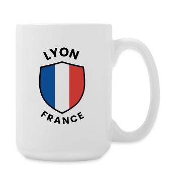 Lyon France Shield Design - Large Mug 440 ml - white - Right