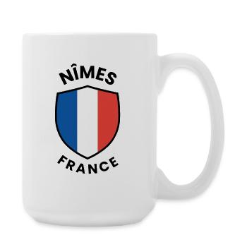 Nimes France Shield Design - Large Mug 440 ml - white - Right