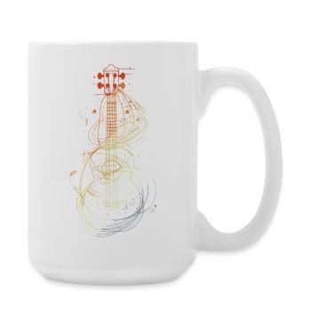 Ukulele Skizze Retro Style - Große Tasse 440 ml - Weiß - Rechts