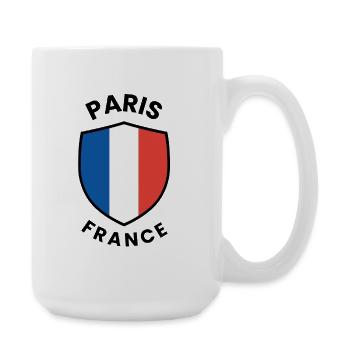 Schilddesign der Pariser Flagge - Große Tasse 440 ml - Weiß - Rechts