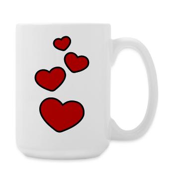 Herzen Symbol Liebe - Große Tasse 440 ml - Weiß - Rechts