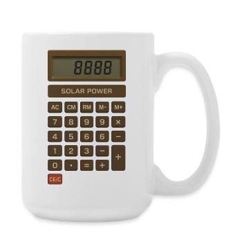 Calculateur d’énergie solaire rétro - Grande tasse 440 ml - blanc - Droite