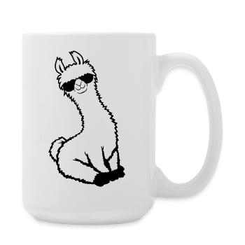 No Drama Lama Cool Sunglasses Seated Relaxed - Large Mug 440 ml - white - Right