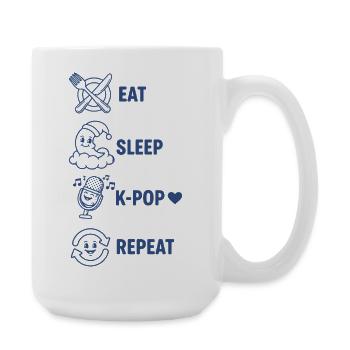 Eat Sleep K-Pop Repeat Korean Music Cute Love - Large Mug 440 ml - white - Right